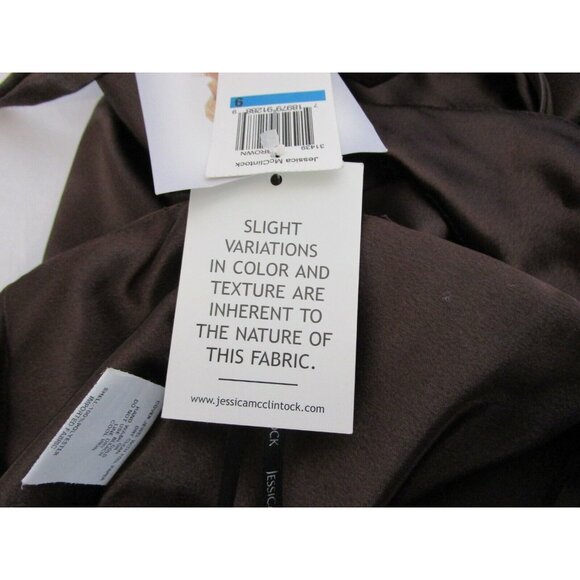 Jessica McClintock Formal Gown Size 9/10 Halter Brown Gunne Sax Prom Wedding NWT - Picture 11 of 12